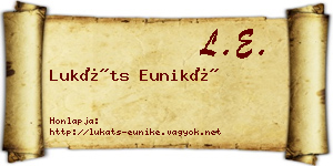 Lukáts Euniké névjegykártya